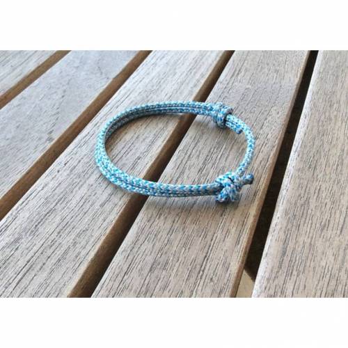 Surferarmband aus Segeltau blau-grau