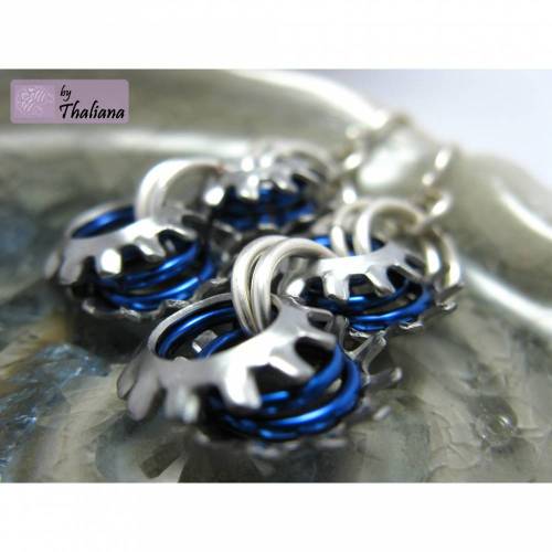 stahlgraue STEAMPUNK Ohrringe Zahnräder