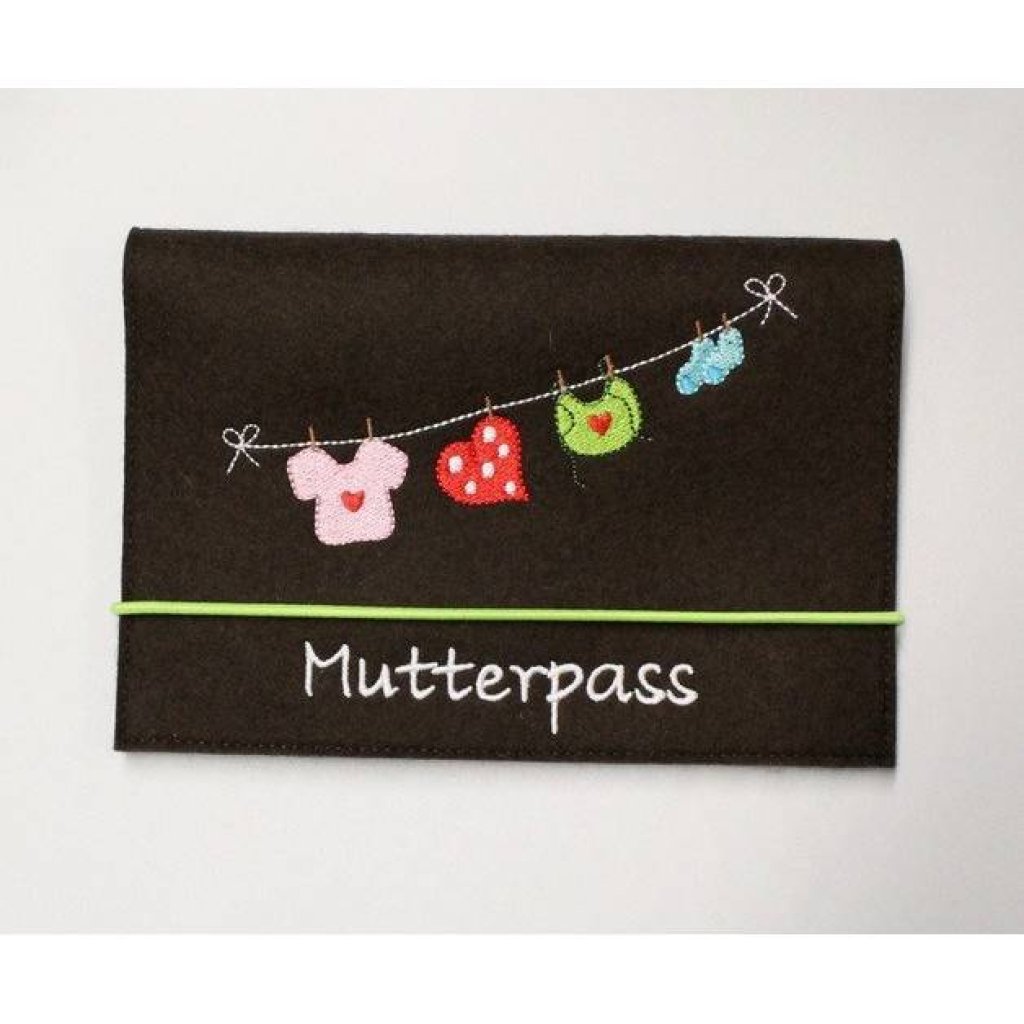 Stickdatei Mutterpass,Stickdatei Bunte Leinchen 13 x18 cm Bild 2
