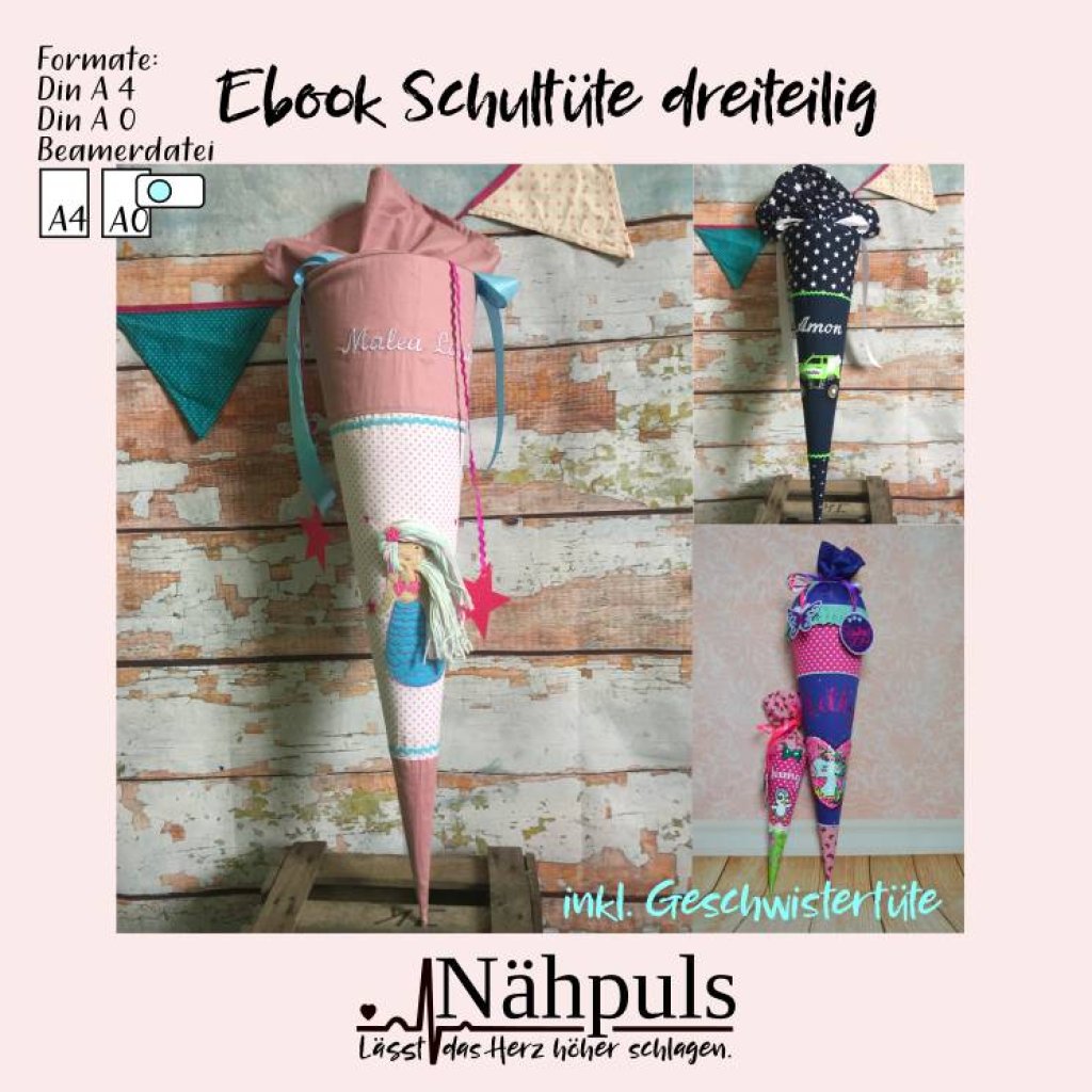 Ebook Große und kleine Schultüte dreigeteilt Bild 1