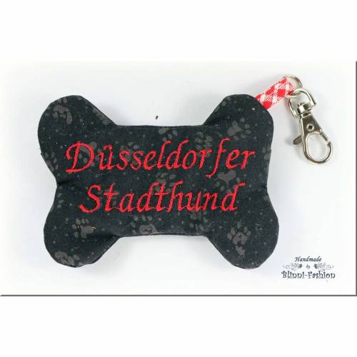 Stadthund - Düsseldorf Hamburg Berlin  Kotbeuteltäschchen, Tasche Kotbeutel, Kotbeutelspender, Kotbeutelhalter, Schlüsselanhänger