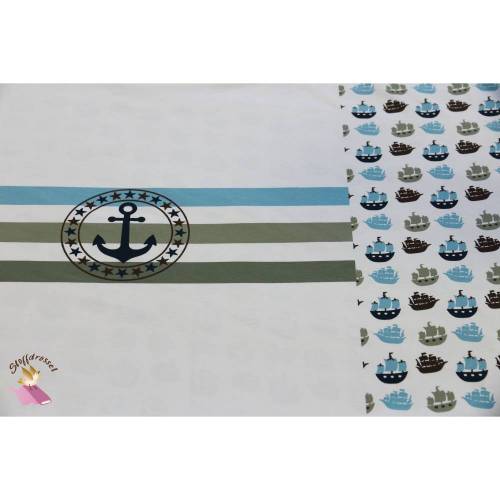 Jersey-Panel, Anker hellblau, Bio-Baumwolle