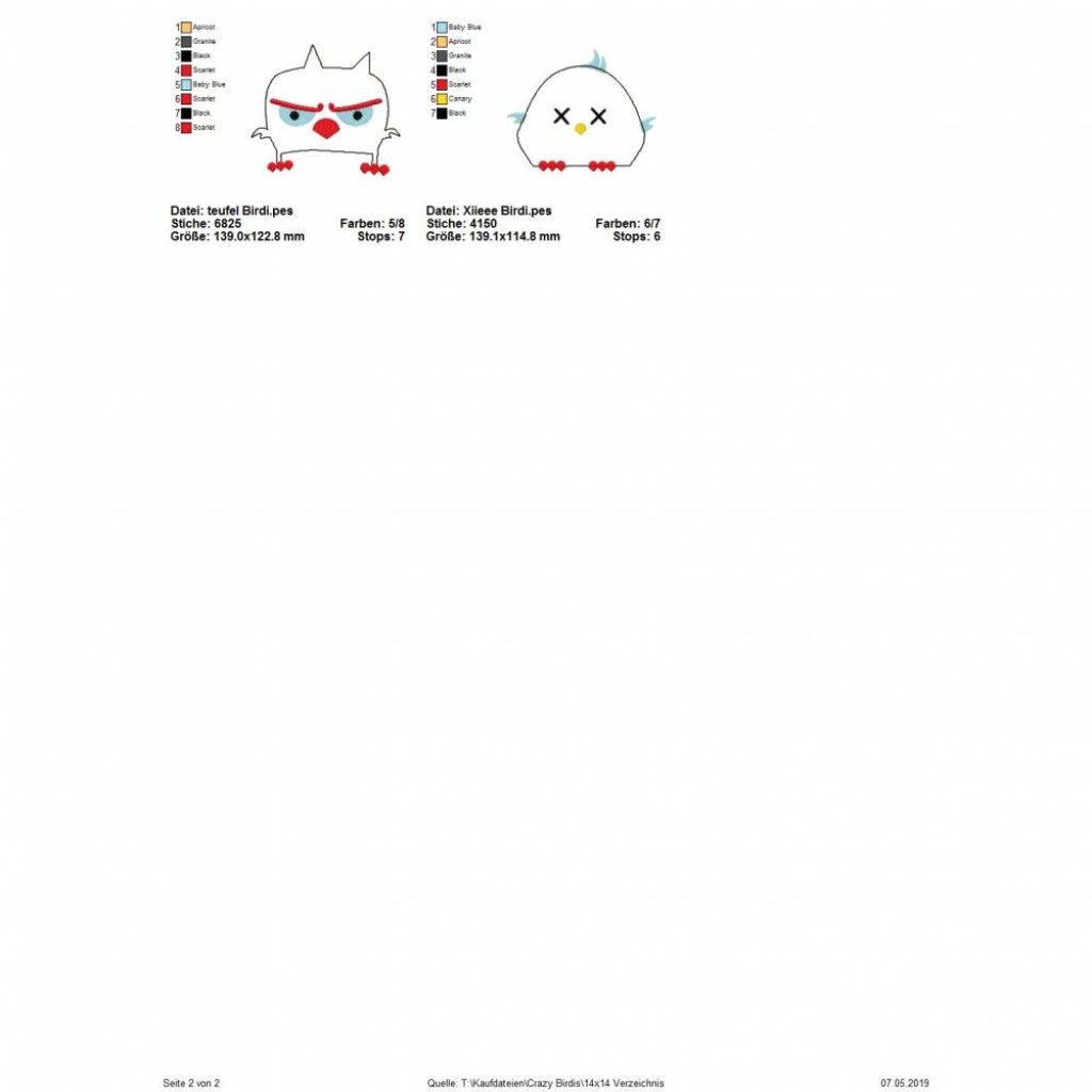 Teil-Doodle CRAZY Birds 14 x 14 Rahmen Bild 6