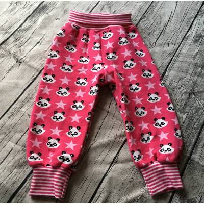 Babyhose Sweat Gr.80 ~ Panda ~ Jogginghose Hose Pink
