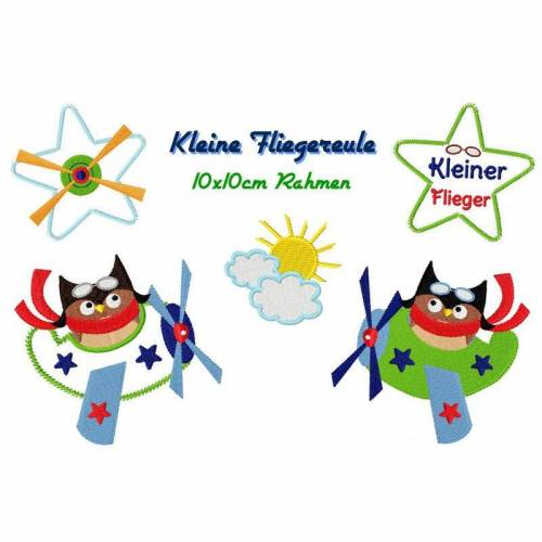 Stickdatei Kleine Fliegereule 10x10cm