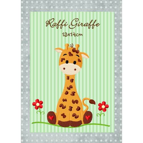 digitale Datei,Stickdatei Raffi Giraffe 13x14cm