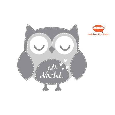 Wandtattoo: Eule - Gute Nacht | Wandaufkleber & Türaufkleber 