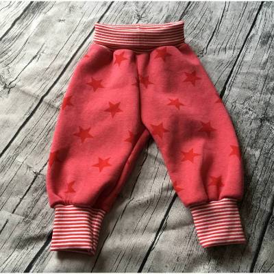 Babyhose Sweat Gr.68 ~ Sterne ~ Jogginghose Hose Pumphose Rot