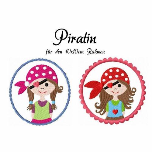 Stickdatei, digitale Stickdatei,Stickdateien Piratin 10x10cm