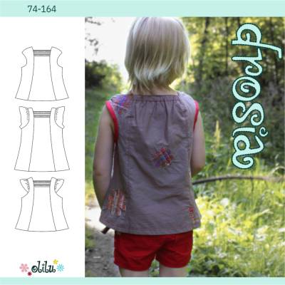 Sommertop DROSIA 2.0 - Hängerchen - 74-164 - olilu Schnittmuster mit Beamerdatei
