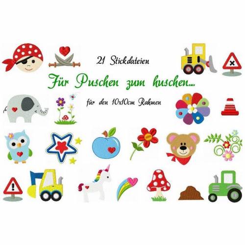 Stickdatei, digitale Stickdatei,Stickdateien Für Krabbelpuschen 10x10cm
