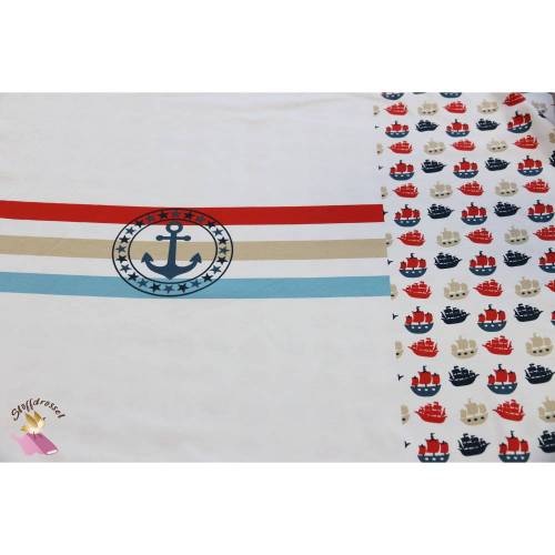 Jersey-Panel, Anker rot, Bio-Baumwolle