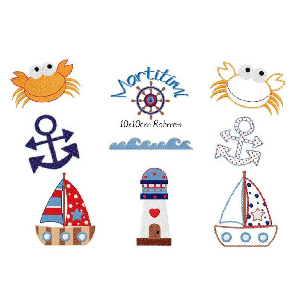 Stickdatei Maritimi 10x10 Rahmen Bild 1