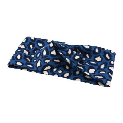 Baby Mädchen Damen Haarband Stirnband Bandeau Leopardenmuster auf jeansblau, alle Größen 