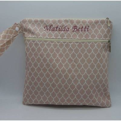 Wetbag, Windeltasche, Nasstasche mit 2 Reißverschlusstaschen für Nass-und Trockenwäsche/Ersatzkleidung