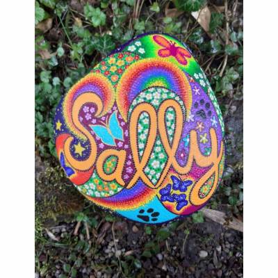 Grabstein JOY handbemalt 25 - 30 cm  Acrylfarbe & - lack, wetterfest & UV beständig