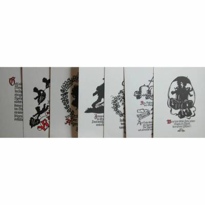 7 Postkarten Scherenschnitte - DDR Kunstverlag - K. Pfleumer 1987