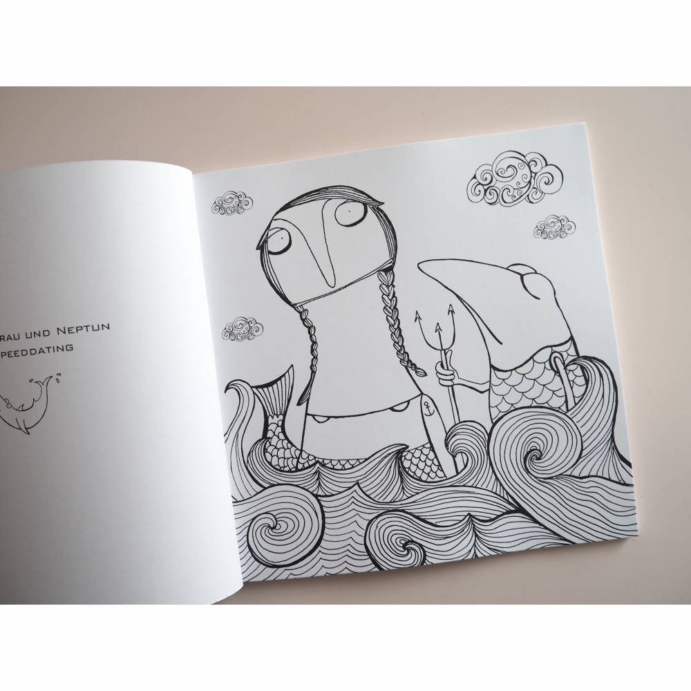 Lenzkunzt Lacaluna Das Ausmalbuch, Malbuch, Coloring Book, Zeichnen, Ausmalen, Frösche und Frauen Bild 3