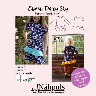 Ebook Daisy Sky Pullover T-Shirt Kleid 
