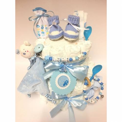 Windeltorte Babyschuh Schuh rosa mit Name personalisiert ..  auch in blau und weiß erhältlich