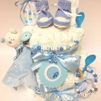 Windeltorte Babyschuh Schuh rosa mit Name personalisiert ..  auch in blau und weiß erhältlich