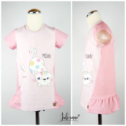 Shirt Kurzarm "Carina" Kätzchen  Rosa