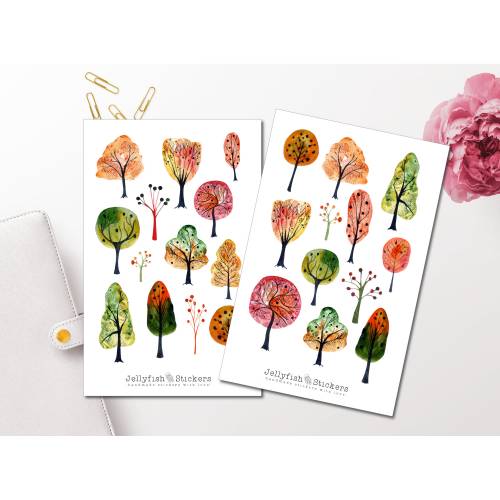Herbst Bäume Sticker Set | Journal Sticker, journal sticker, Planer Sticker, Herbst, Herbstblätter, Natur, Garten, Baum,