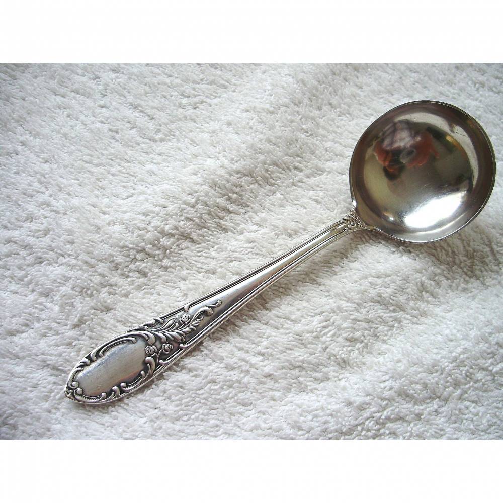 Vintage Sahnelöffel Alpaka100 Silber Rokoko aus den 60er Jahren