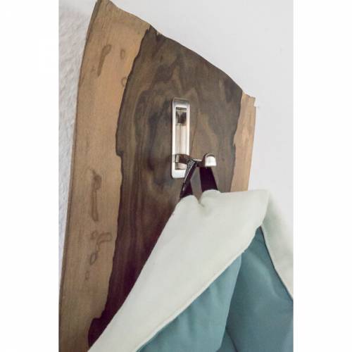 Handarbeit | Garderobe aus Ziricote massiv | Klapphaken Edelstahlfinish | 82 cm, verdeckte Aufhängung.