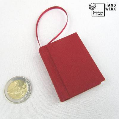Minibuch Dekoration, rosen-rot, Mini-Notizbuch, handgefertigt
