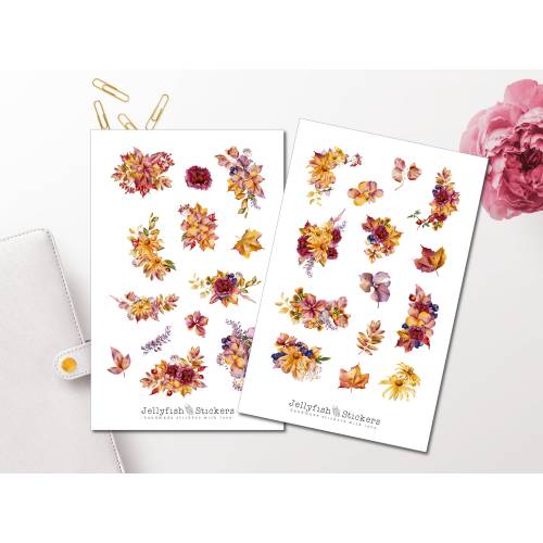 Herbstblätter Blumen Sticker Set | Journal Sticker, journal sticker, Planersticker, Herbst,  Natur, Garten, Baum, Park, 