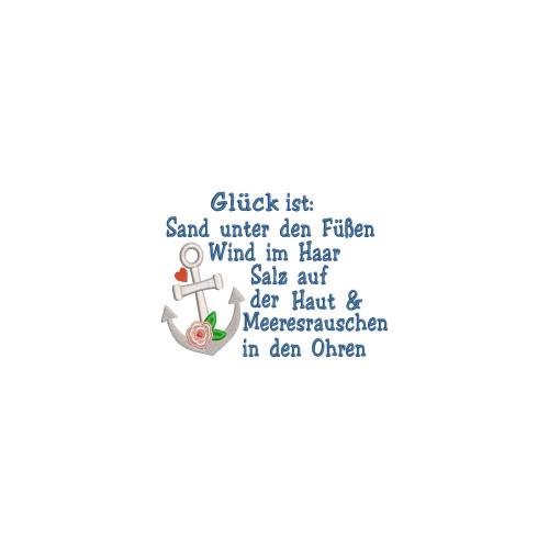Stickdatei Glück ist....in 3 Größen 10x10, 13x10 und 13x18 cm