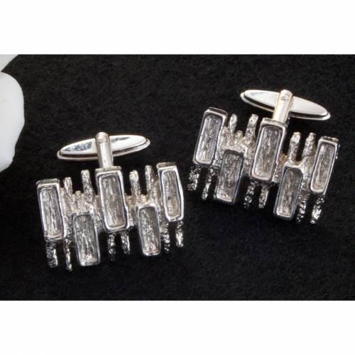 Vintage Manschettenknöpfe 70er Jahre, silberfarben Modernist, Männer Schmuck, Retro, Trödel Dings da, Modernist, Knöpfe