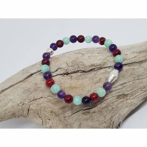 Ein Edelstein Armband mit Feuerachat, Amazonit & Amethyst fördern deine Kreativität