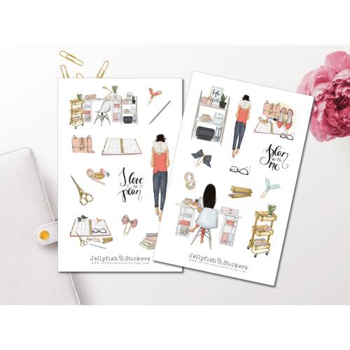 Plannergirl Sticker Set | Aufkleber | Journal Sticker | Planer Sticker | Mädchen Sticker | Sticker Schreibtisch | Sticke
