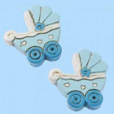 Baby Kinderwagen blau, ca. 3 cm
