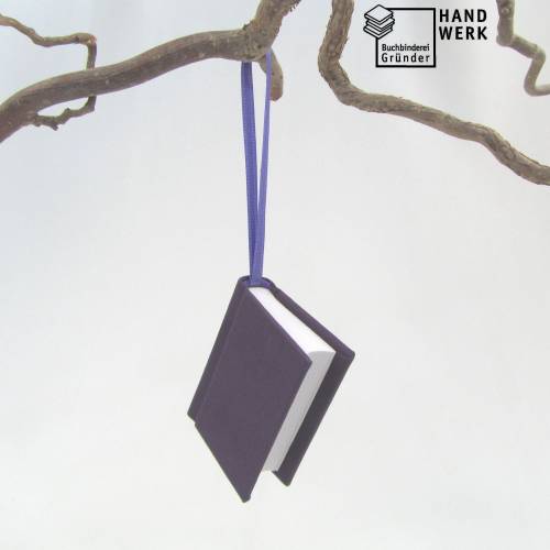 Minibuch Dekoration, lila aubergine, Mini-Notizbuch, handgefertigt