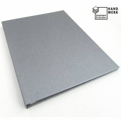 Mappe inkl. Klarsichthüllen A4, metallic eisen grau, Meistermappe, Trauerredenmappe