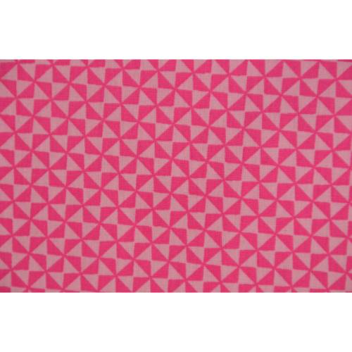 Baumwollstoff mit Dreiecken rosa 50 x 150 cm Webware