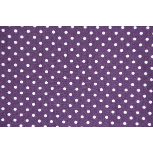 Webware Baumwollstoff auberginfarben mit weißen Punkten 50 x 145 cm Stoff nähen