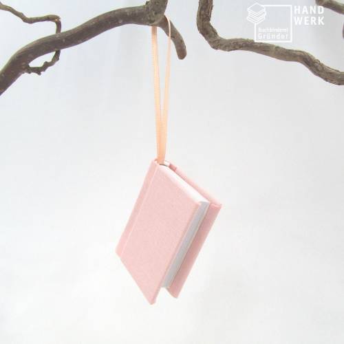 Minibuch Dekoration, rosa pastell, Mini-Notizbuch, handgefertigt