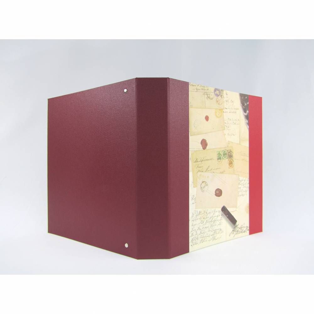 Ordner für DIN A4, dunkel-rot, metallic perle, Brief-Papier Bild 2