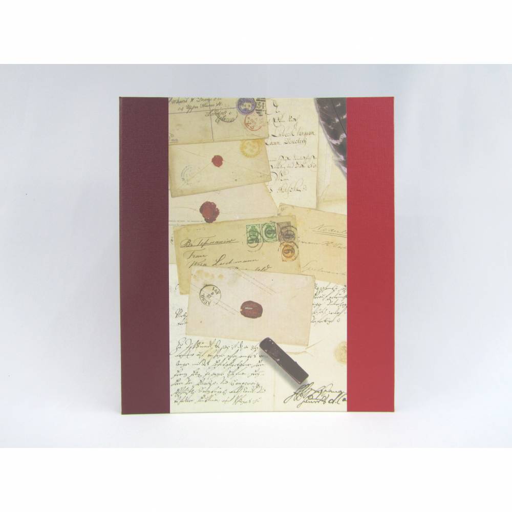 Ordner für DIN A4, dunkel-rot, metallic perle, Brief-Papier Bild 3