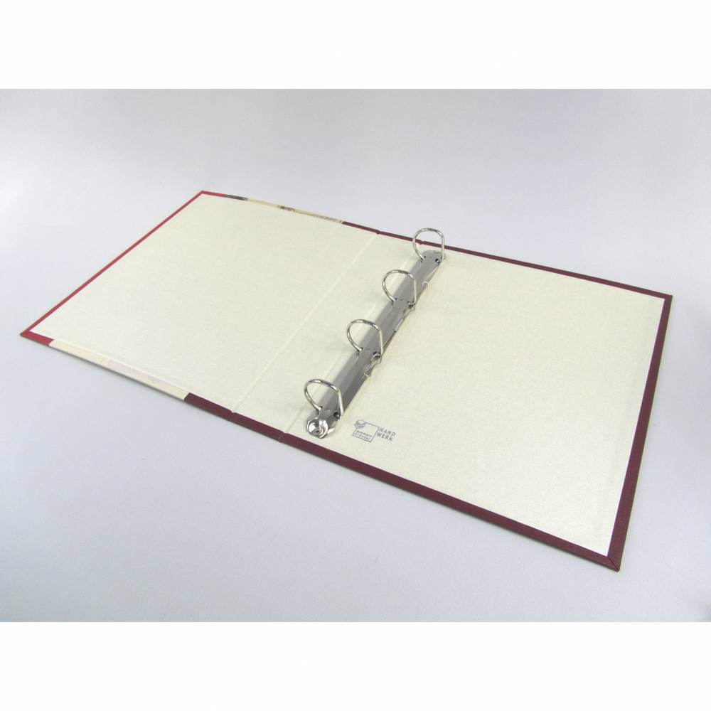 Ordner für DIN A4, dunkel-rot, metallic perle, Brief-Papier Bild 5