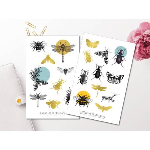 Insekten Sticker Set | Aufkleber | Journal Sticker | Blumen Sticker | Planer Sticker bullet journal sticker, Sticker Bie