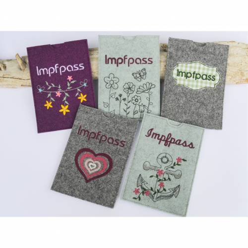 Stickdatei Impfpass Impfpasshülle 8 Motive