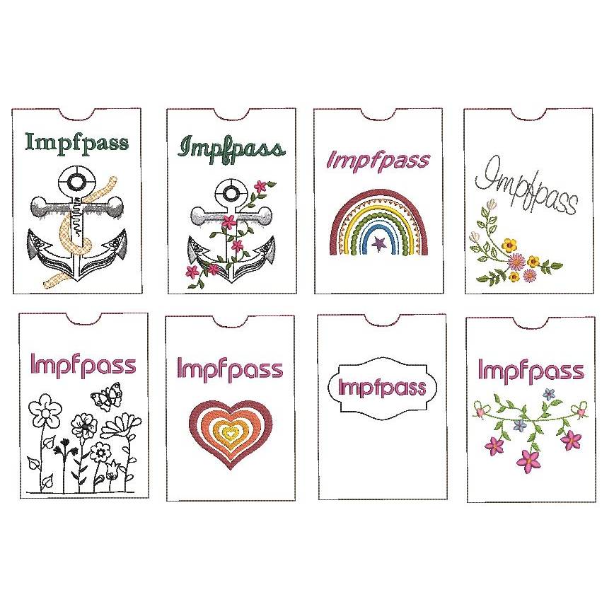 Stickdatei Impfpass Impfpasshülle 8 Motive Bild 3