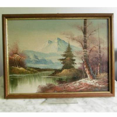 VINTAGE  *** Ölbild Landschaft *** signiert