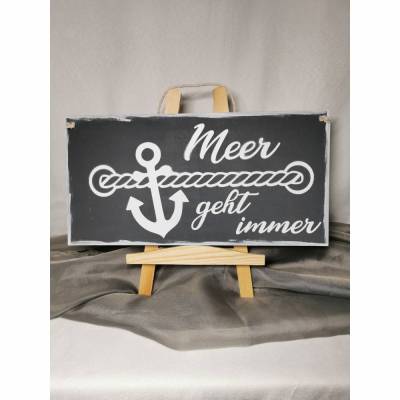 Holzschild Meer geht immer 15 cm x 30 cm