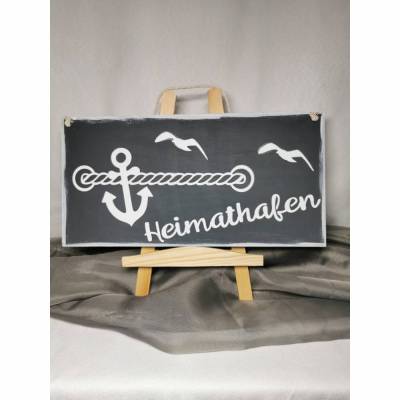 Holzschild Heimathafen 15 cm x 30 cm